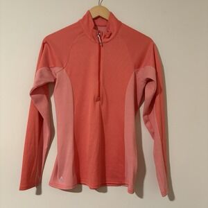 Antigua Womens Small Pink 1/4 Zip Pullover Athletic Golf Long Sleeve Top